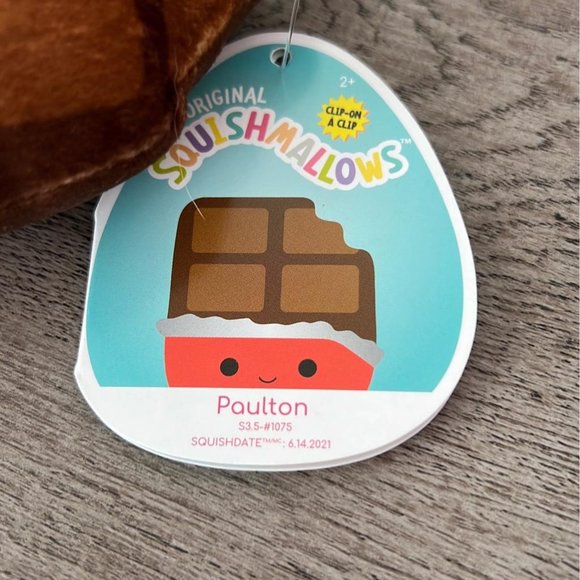 Squishmallows Toys Paulton The Chocolate Bar Squishmallow Clip 35